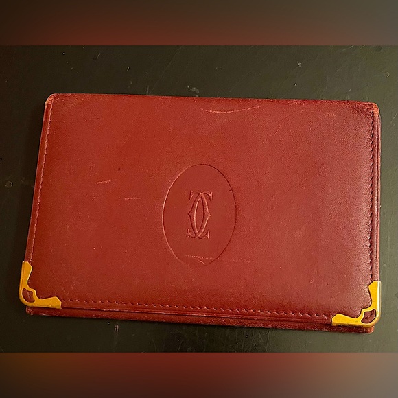 Cartier Handbags - Cartier Burgundy Leather Card Holder